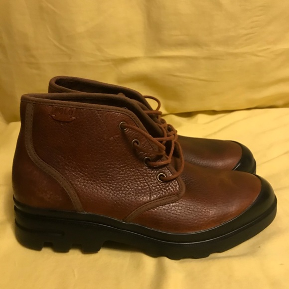 POLO RALFH LAUREN UMAR BROWN TUMBLED LEATHER BOOTS - Picture 2 of 5